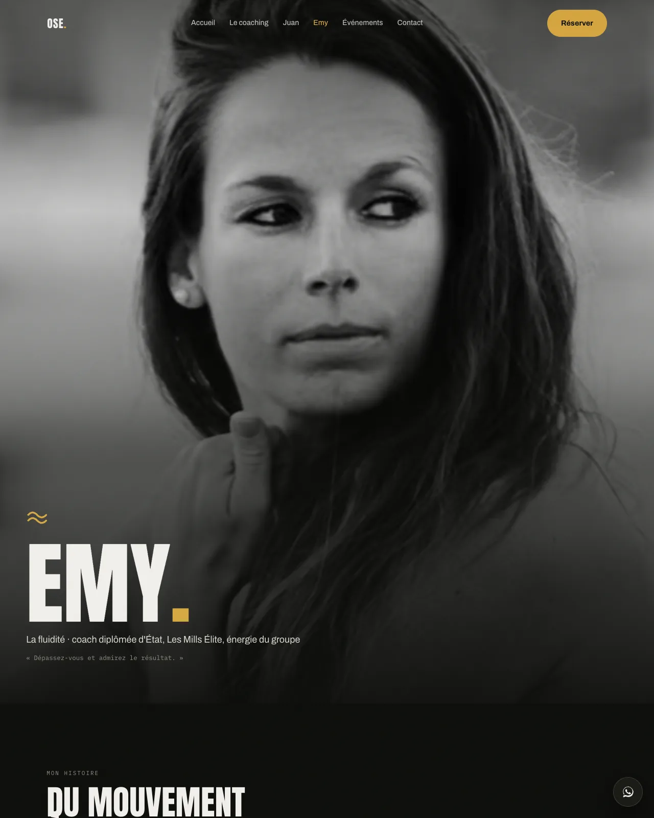 La page d’Emy. Double onde d’or, la fluidité.